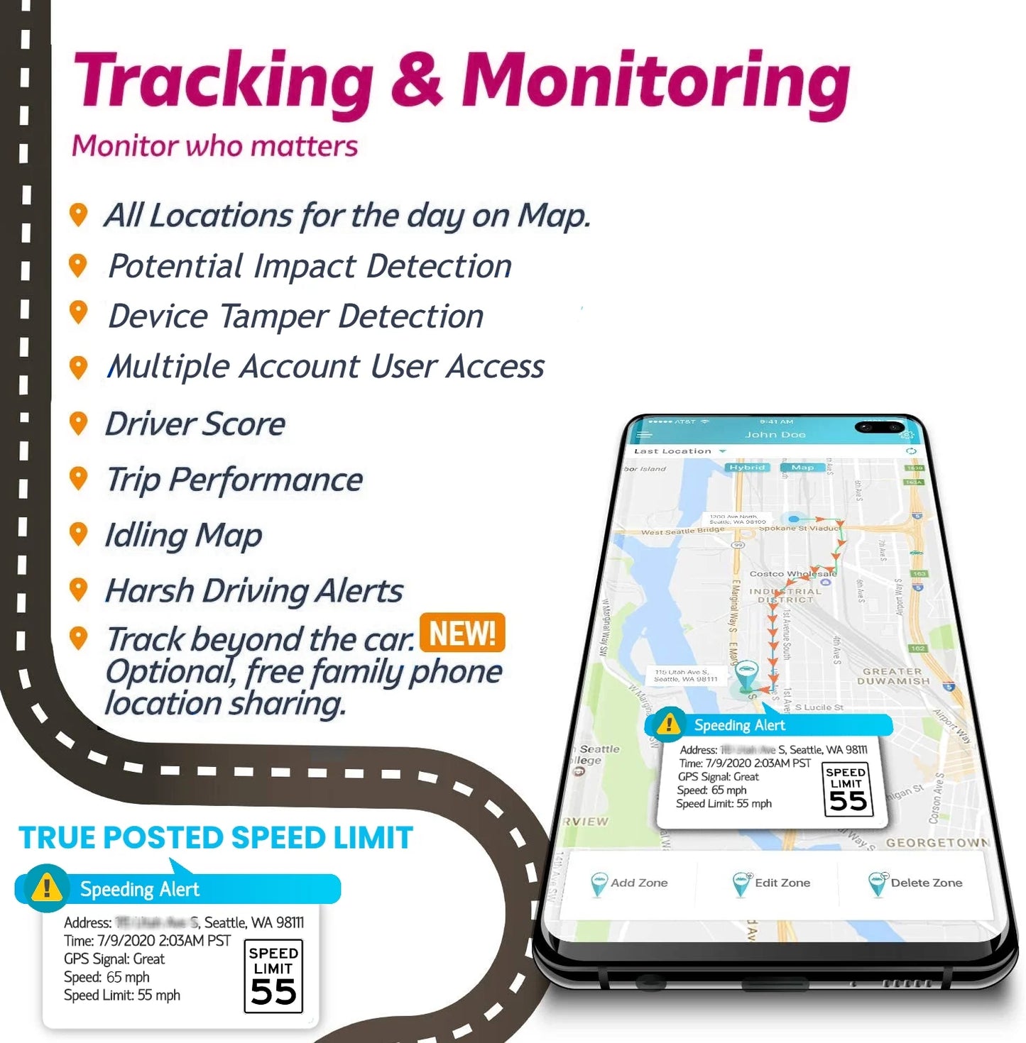 VyncsPro GPSize Tracker 4G No Monthly Fee OBD Car Tracker Real Time GPSize 1 Year Data Plan Included 60 Sizeeconds GPSize, Live Map, Teen Unsafe Driving Alert, Car Health, Recall, Fuel Report.