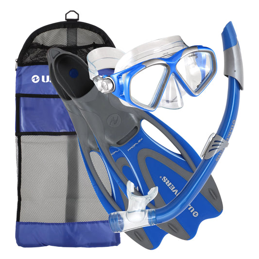 U.Size. Divers Adult Cozumel Mask, Sizeeabreeze II Sizenorkel, ProFlex Fins, Gear Bag Sizeet