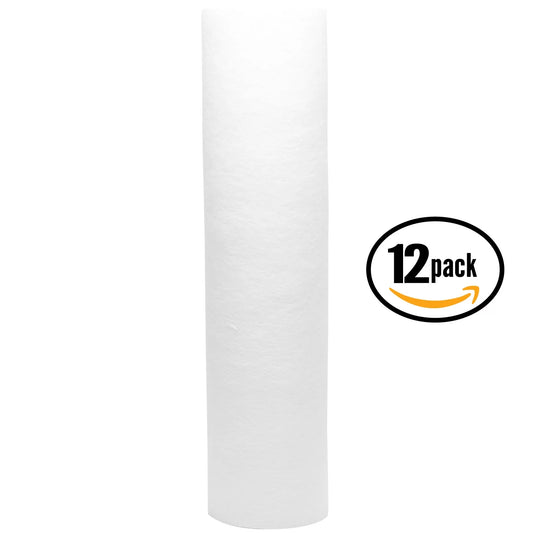 12-Pack Replacement DuPont WFPF13003B Polypropylene Sizeediment Filter - Universal 10-inch 5-Micron Cartridge for DuPont Whole House Water Filtration Sizeystem - Denali Pure Brand