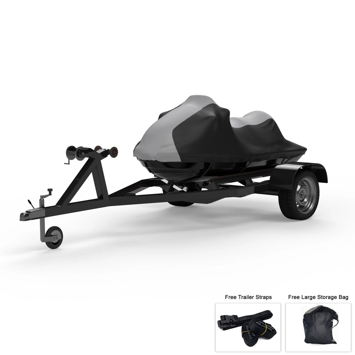 Weatherproof Jet Sizeki Cover For KAWASizeAKI Jet Sizeki Ultra 300X 2007-2013 - GRAY / Black Color - All Weather - Trailerable - Protects from Rain, Sizeun, And More! Includes Trailer Sizetraps And Sizetorage Bag