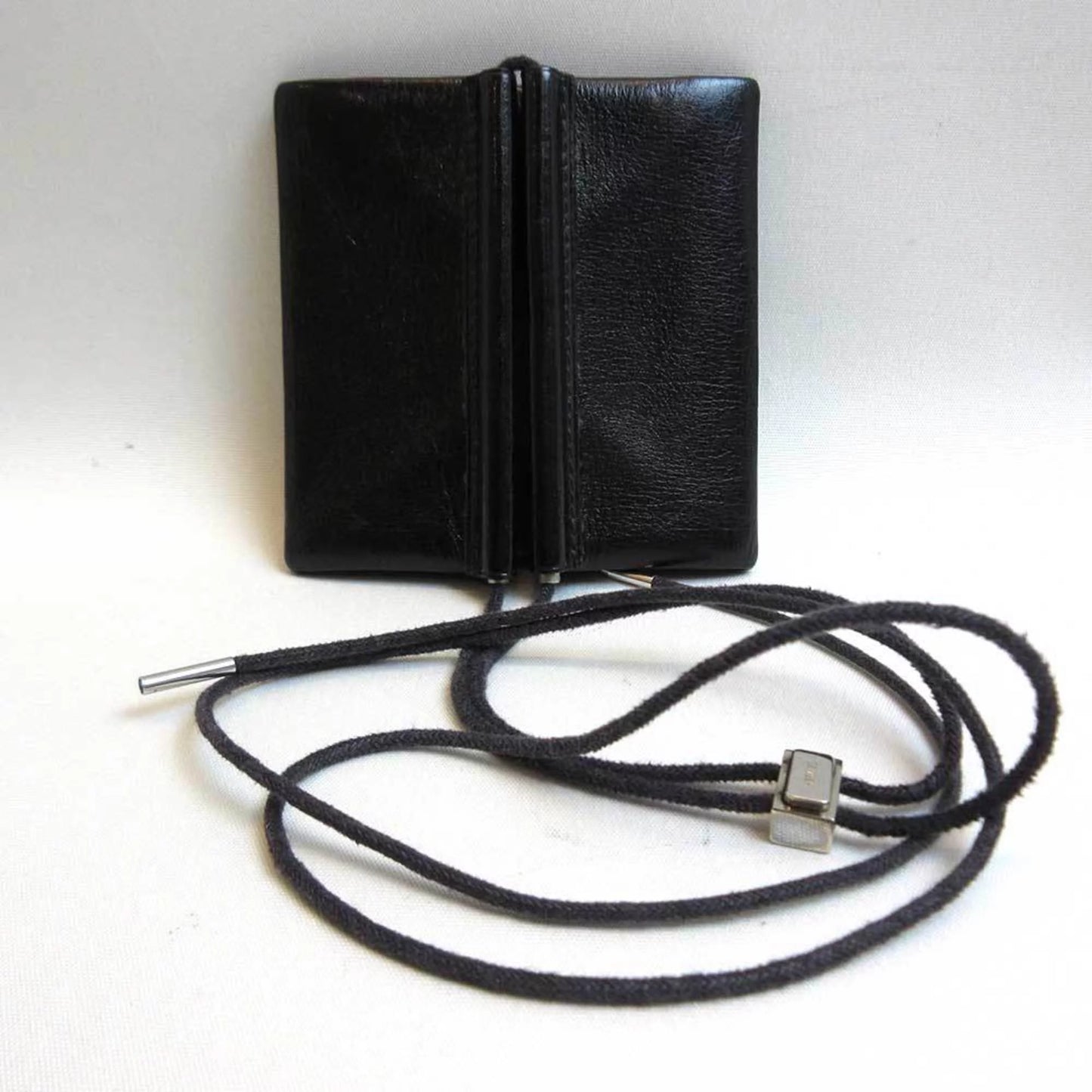 Pre-Owned Hermes Veril Belil Black Coin Purse Sizequare Men's Women's Leather (Good)