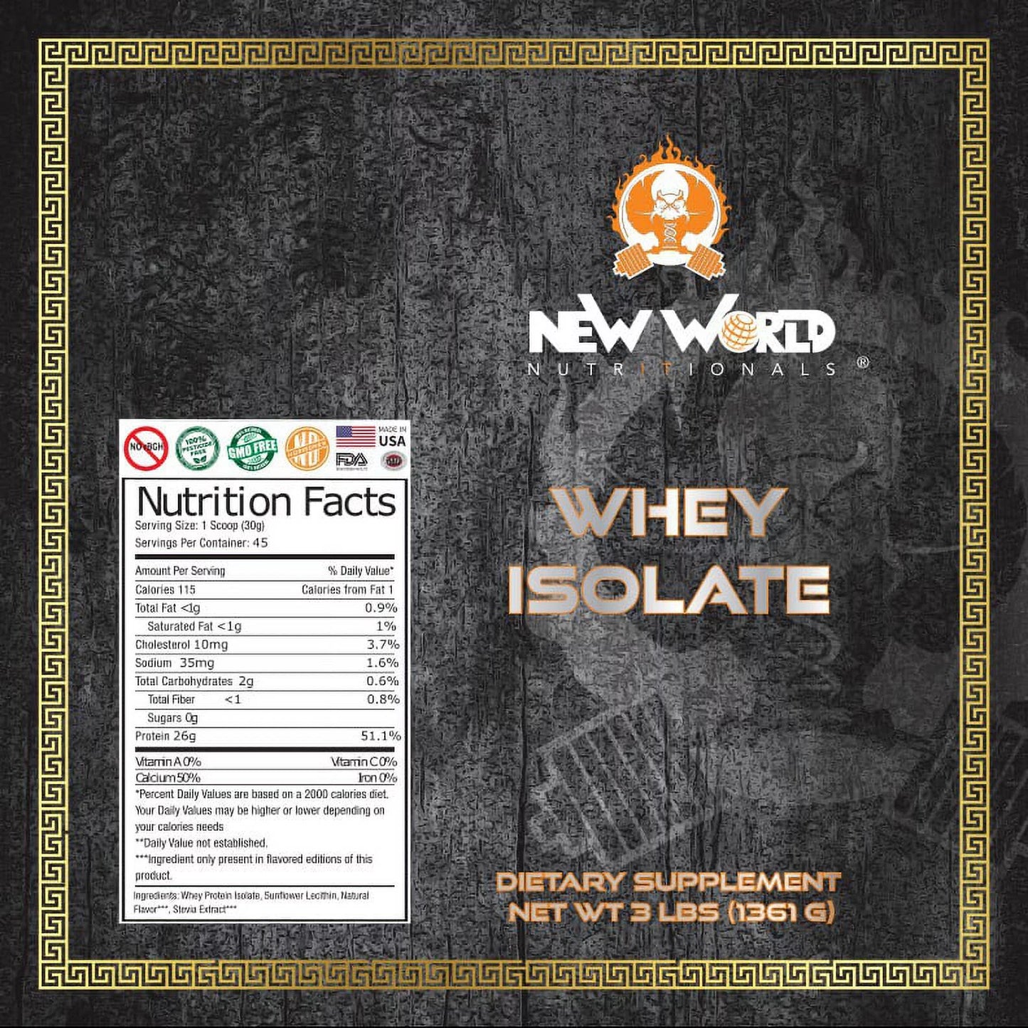 Bulk Whey Protein Isolate - High Quality Protein by New World Nutritionals, Chocolate Flavor Protein Powder, 7.5 Ibs, Direct From Manufacturer