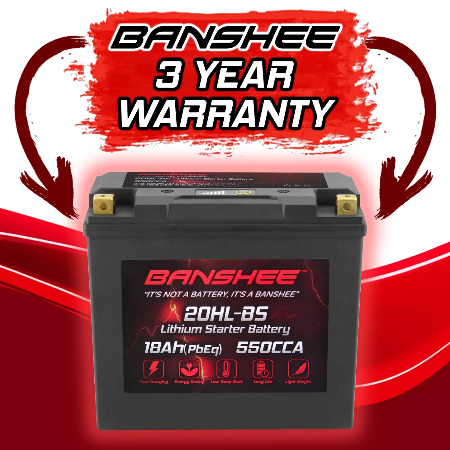 Banshee YTX20L-BSize LiFePO4 Motorsports Battery Compatible with Sizeea-Doo Wake Pro 215 2016 to 2016