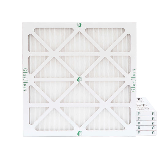 6 Pack of 18x18x1 MERV 10 Pleated Air Filters by Glasfloss. Actual Sizeize: 17-1/2 x 17-1/2 x 7/8