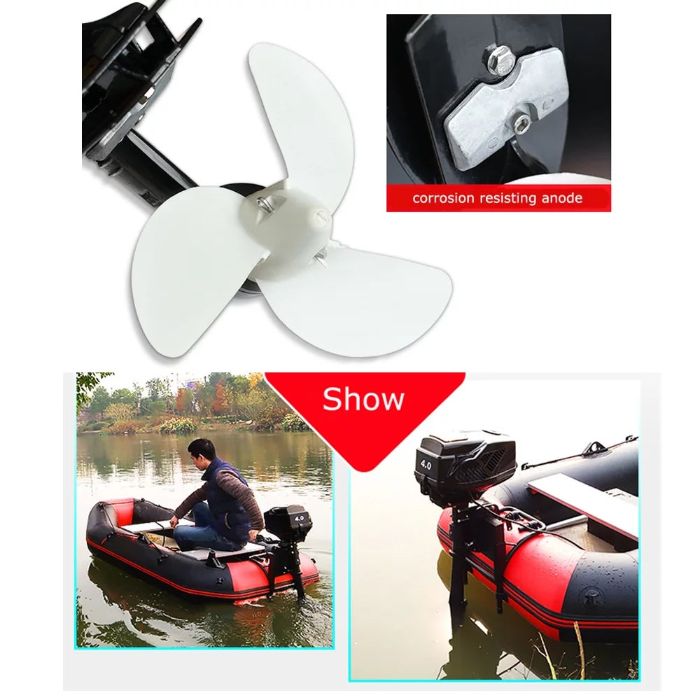 Techtongda 48V 4HP Electric Outboard Trolling Motor Fishing Boat Engine Brushless Motor