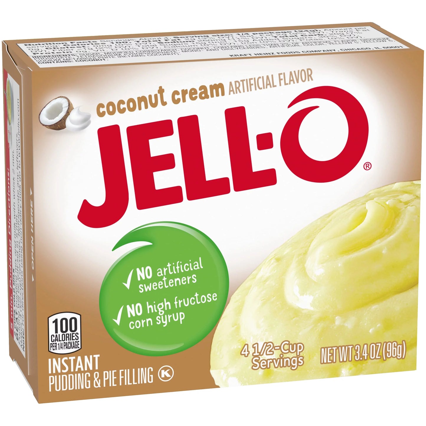 Deliciously Creamy Jell-O Coconut Cream Pudding & Pie Filling - Indulge in 24 Packs of 3.4 Oz Boxes!