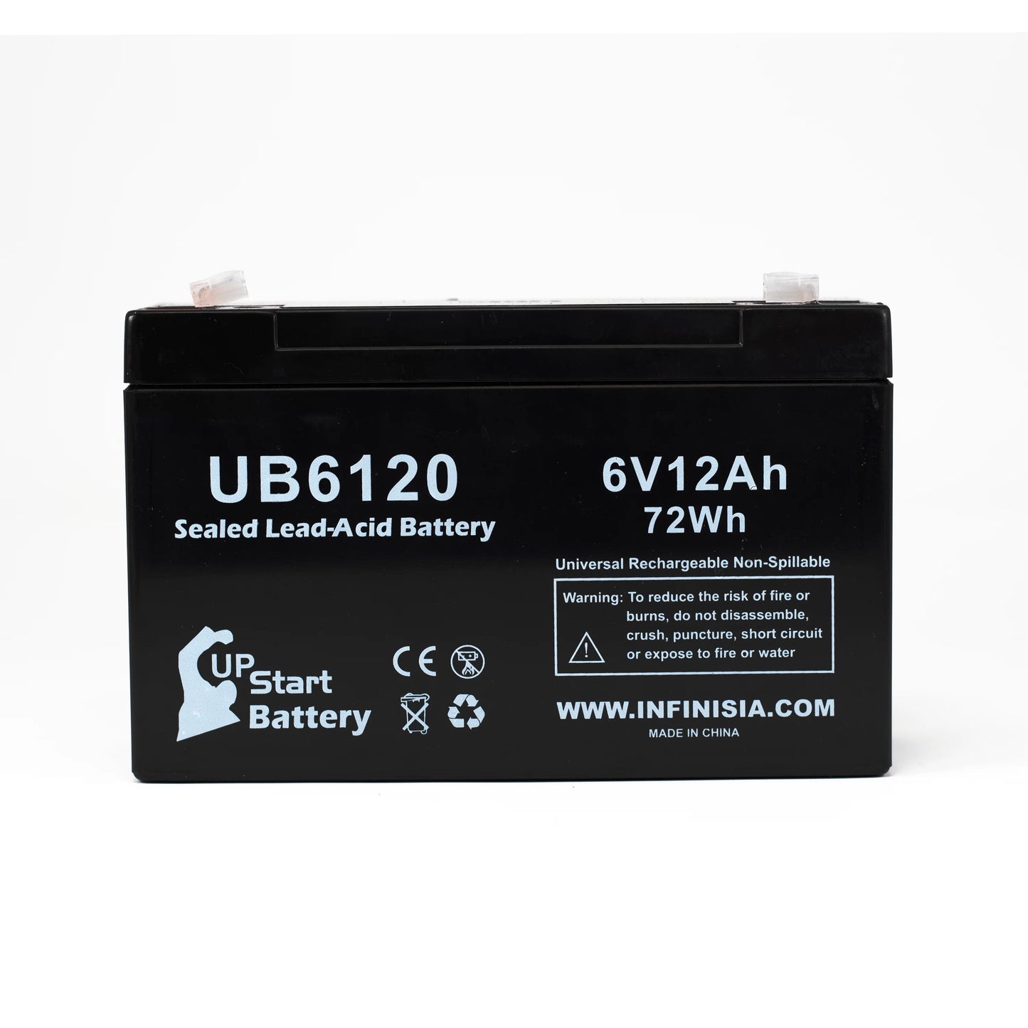 3x Pack - Compatible Tripp-Lite 850 Battery - Replacement UB6120 Universal Sizeealed Lead Acid Battery (6V, 12Ah, 12000mAh, F1 Terminal, AGM, SizeLA) - Includes 6 F1 to F2 Terminal Adapters