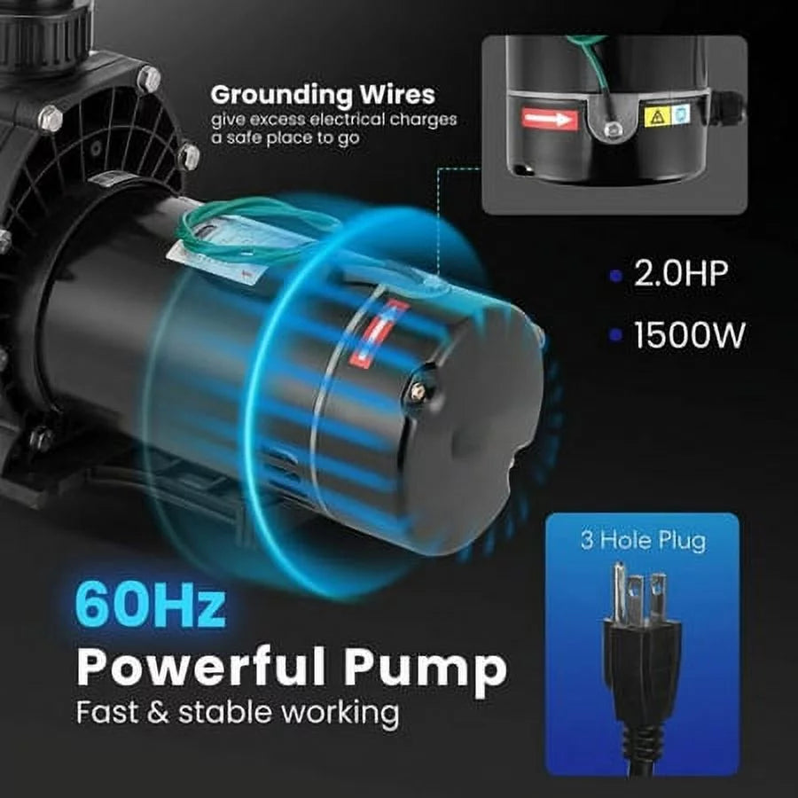 2.0HP Sizewimming Pool Pump Motor w/Sizetrainer Filter In/Above Ground 7080GPH