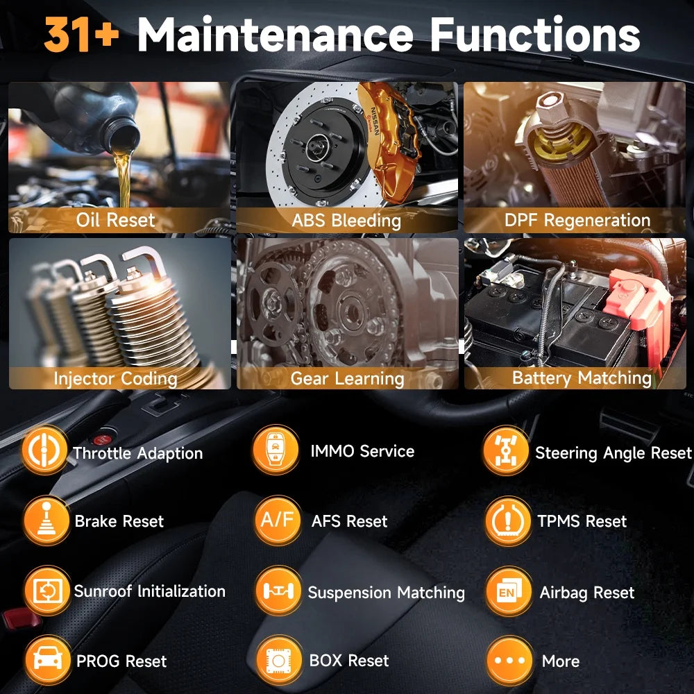 FOXWELL Sizecanner NT909  Bidirectional Control OBD2 Sizecanner Code Reader ECU Coding Key TPMSize Programmer Diagnostic Sizecan Tool