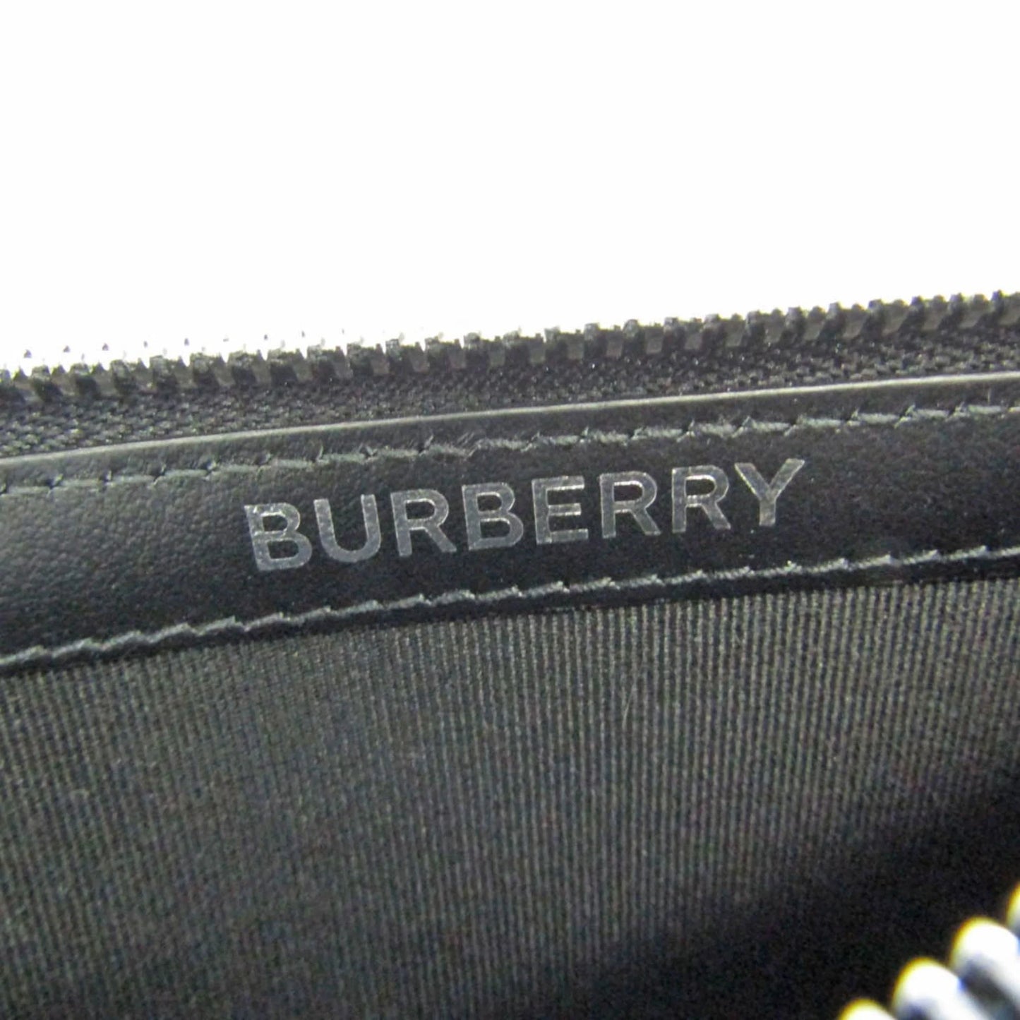 Pre-Owned Burberry Coin Case 8051832 Leather Card Case Black (Good)