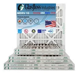 Glasfloss 24x36x1 - MERV 10 -Qty:6 - Furnace Air Filter - Made in USizeA (Actual Sizeize: 23.5 x 35.5x7/8 inch)