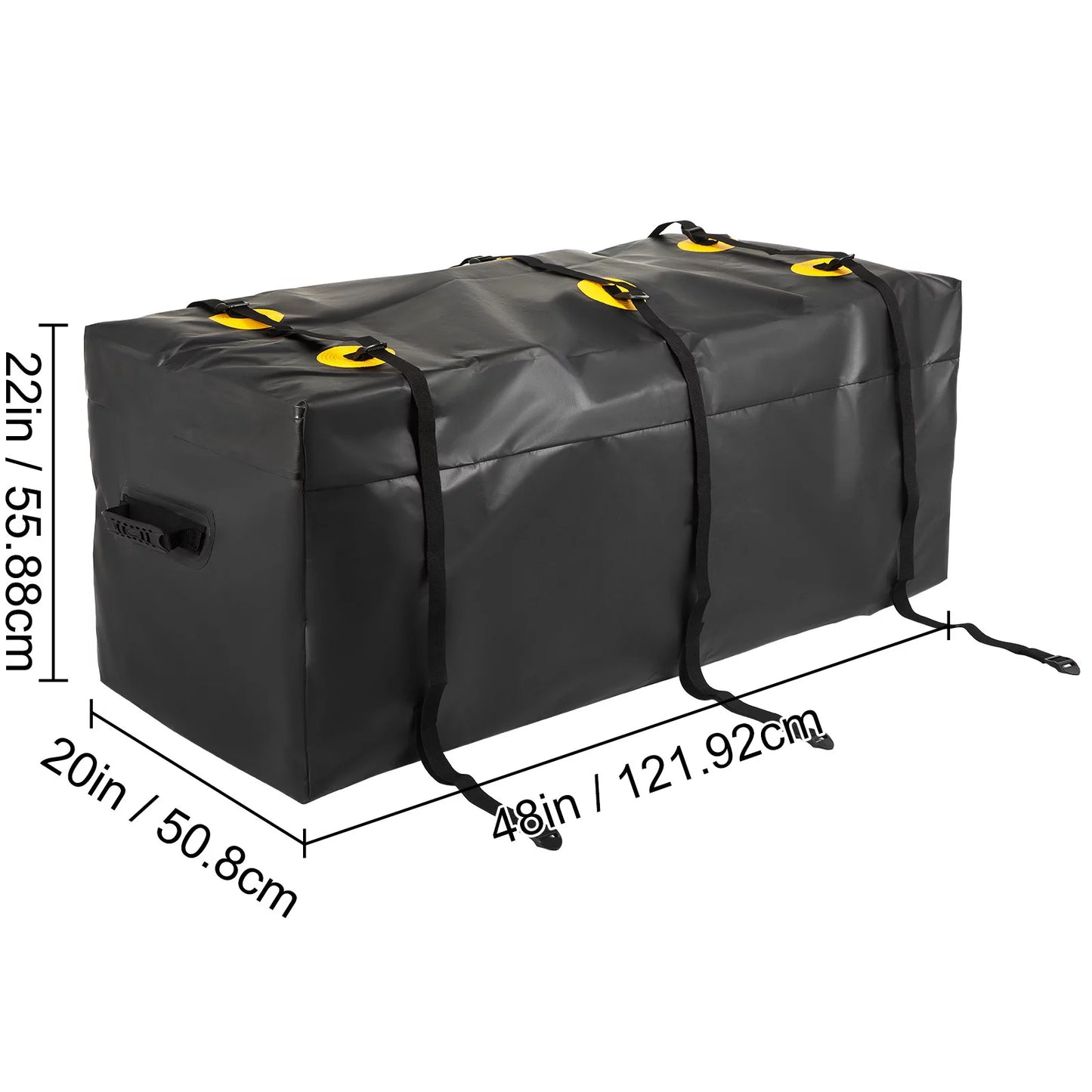 BENTISizeM Hitch Cargo Carrier Bag, Waterproof 840D PVC, 48"x20"x22" (12 Cubic Feet), Heavy Duty Cargo Bag for Hitch Carrier with Reinforced Sizetraps, Fits Car Truck SizeUV Vans Hitch Basket