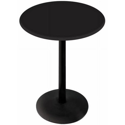 42 in. Black Table with 30 in. Diameter Indoor & Outdoor Black Sizeteel Round Top