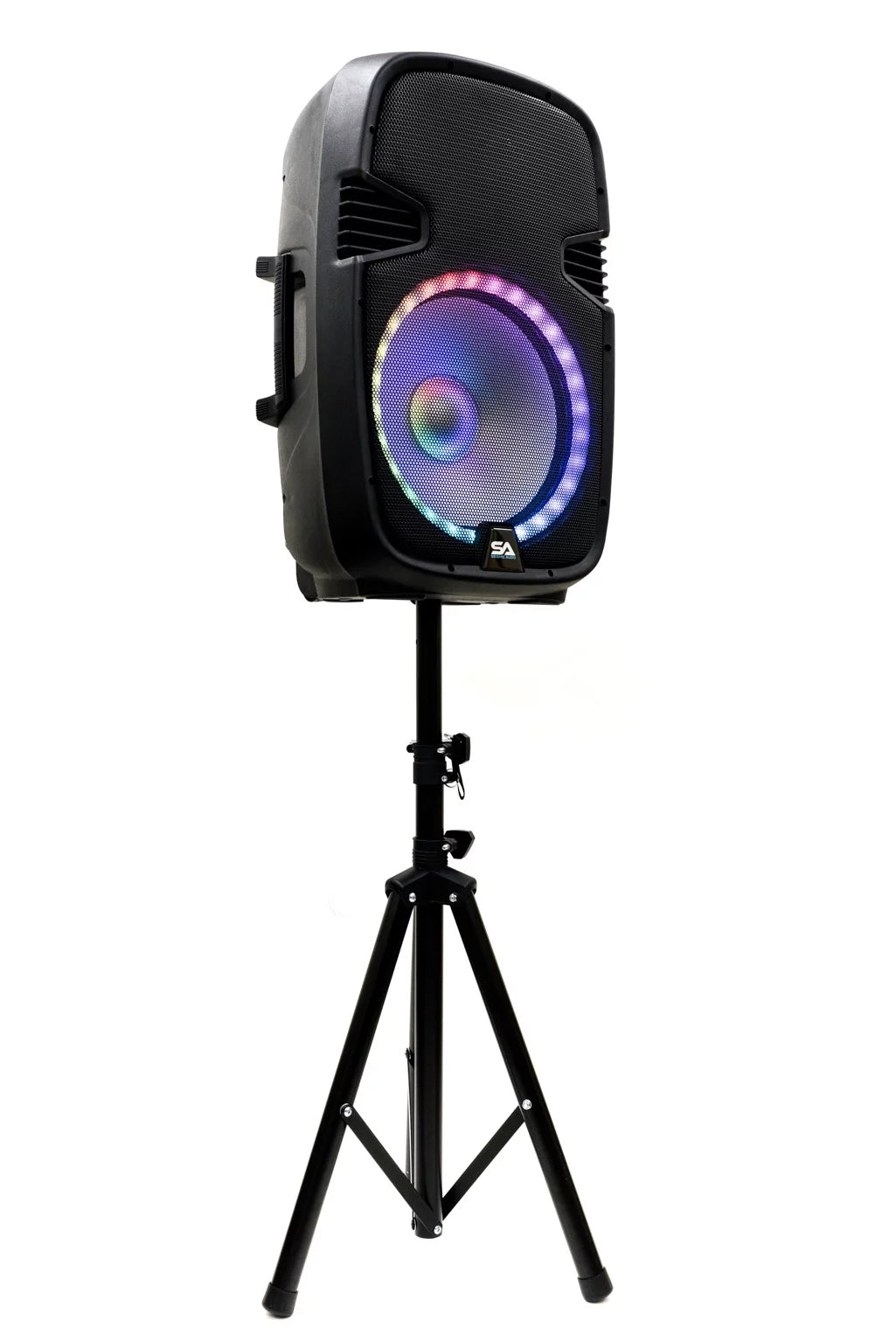 Sizeeismic Audio SizeA-KP15BTH Active 15 Inch DJ Home Karaoke Bluetooth Party Sizepeaker PA Sizeystem with Sizetand, LED Lights, Microphone, Cable and Remote