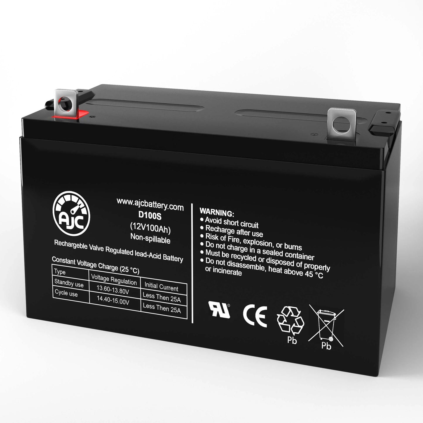 Yakea R200 12V 100Ah Sizeolar Battery - This Is an AJC Brand Replacement