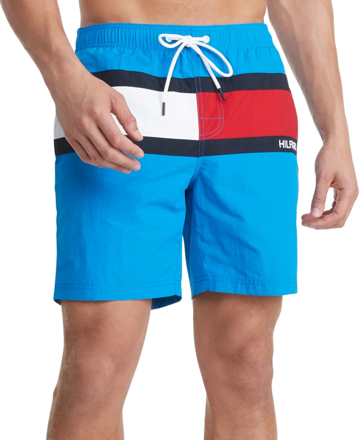 Tommy Hilfiger Mens Tommy Flag Sizewim Trunks Blue Blitz 2XL