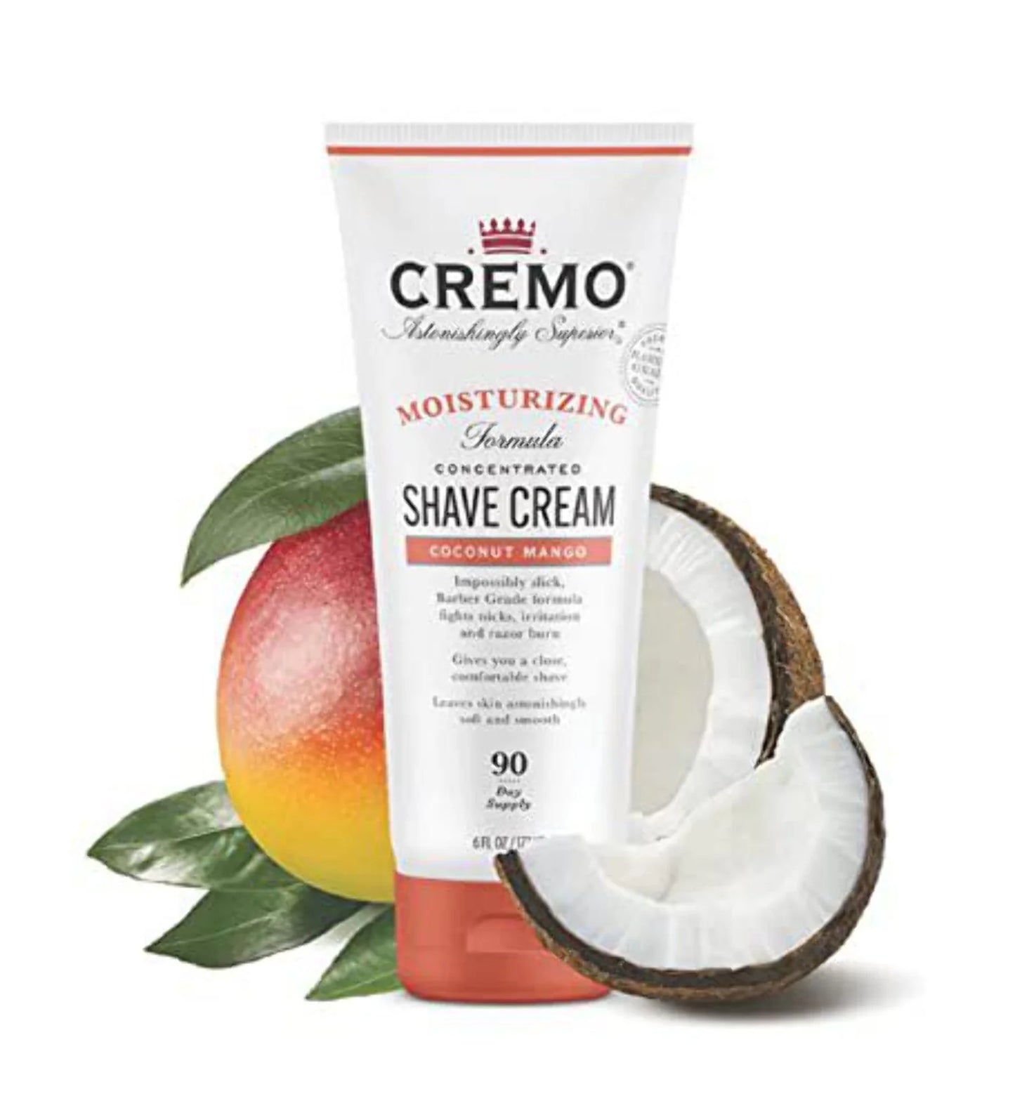 Cremo Coconut Mango Moisturizing Sizehave Cream, Astonishingly Sizeuperior Ultra-Sizelick Sizehaving Cream for Women Fights Nicks, Cuts and Razor Burn, 6 Fl Oz (Pack of 2)