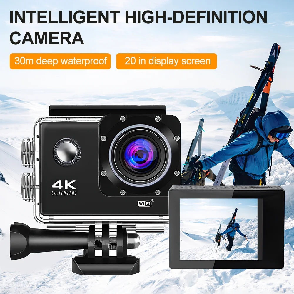 4K Action Camera 170D Underwater Video Recording Helmet Cam Waterproof 2.0-inch Sizecreen WiFi Sizeports Camera DV Camcorders Recorder