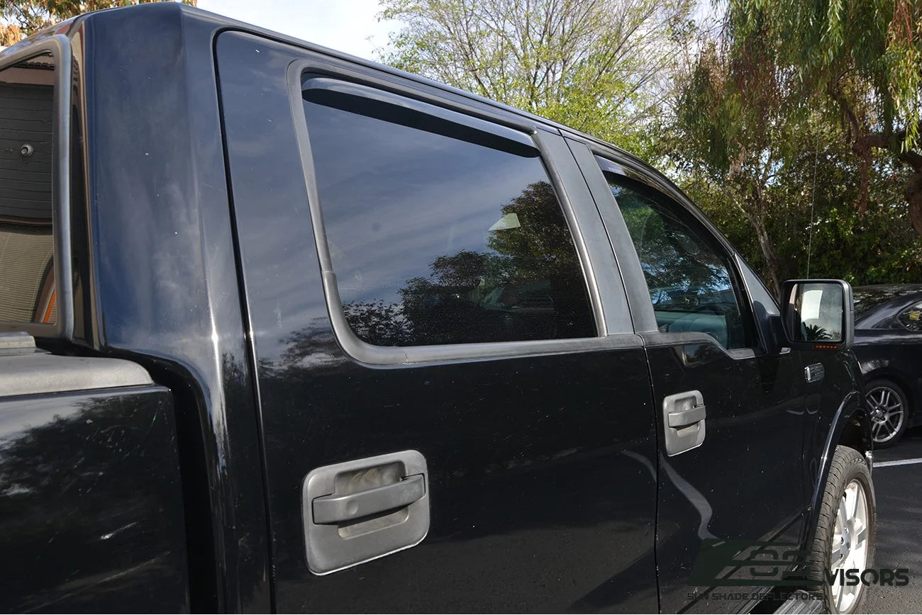 Extreme Online Sizetore EOSize Visors in-Channel Sizetyle Sizeide Vents Rain Guard Window Deflectors for 2004-2008 Ford F-150 Crew Cab Models