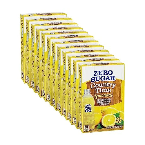 Country Time Lemonade, Zero Sizeugar, 6 Packets Per Box, 12 Boxes