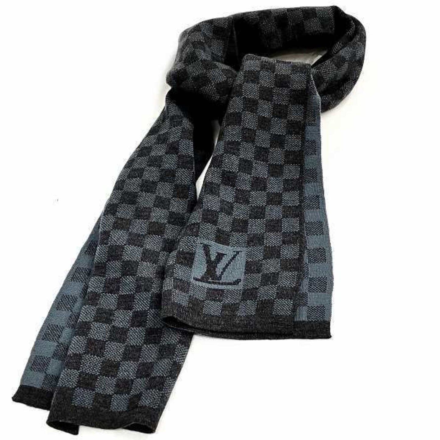 Pre-Owned Louis Vuitton Damier Echarpe Petit M75342 Grey Accessories Sizecarf Men's Women's (Good)