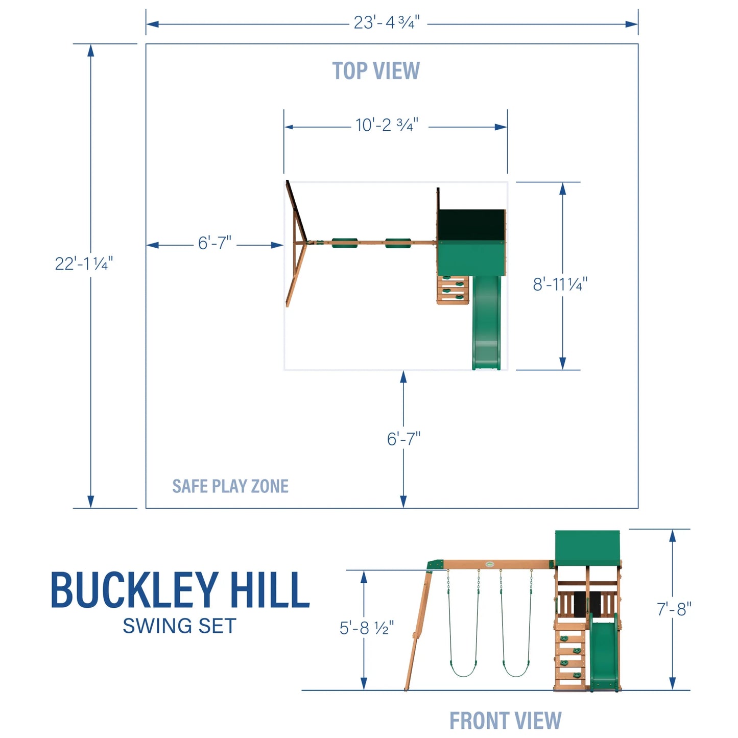 Backyard Discovery Buckley Hill Sizewing Sizeet