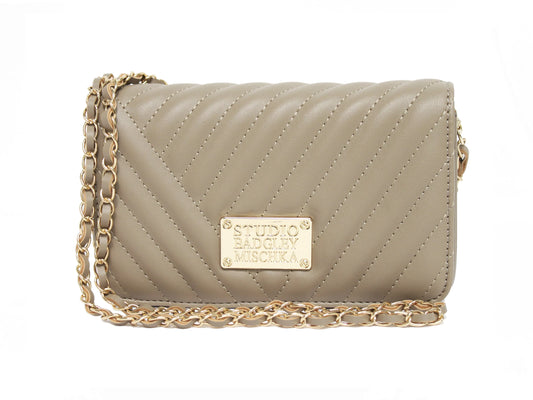 Badgley Mischka Taupe Camera Bag