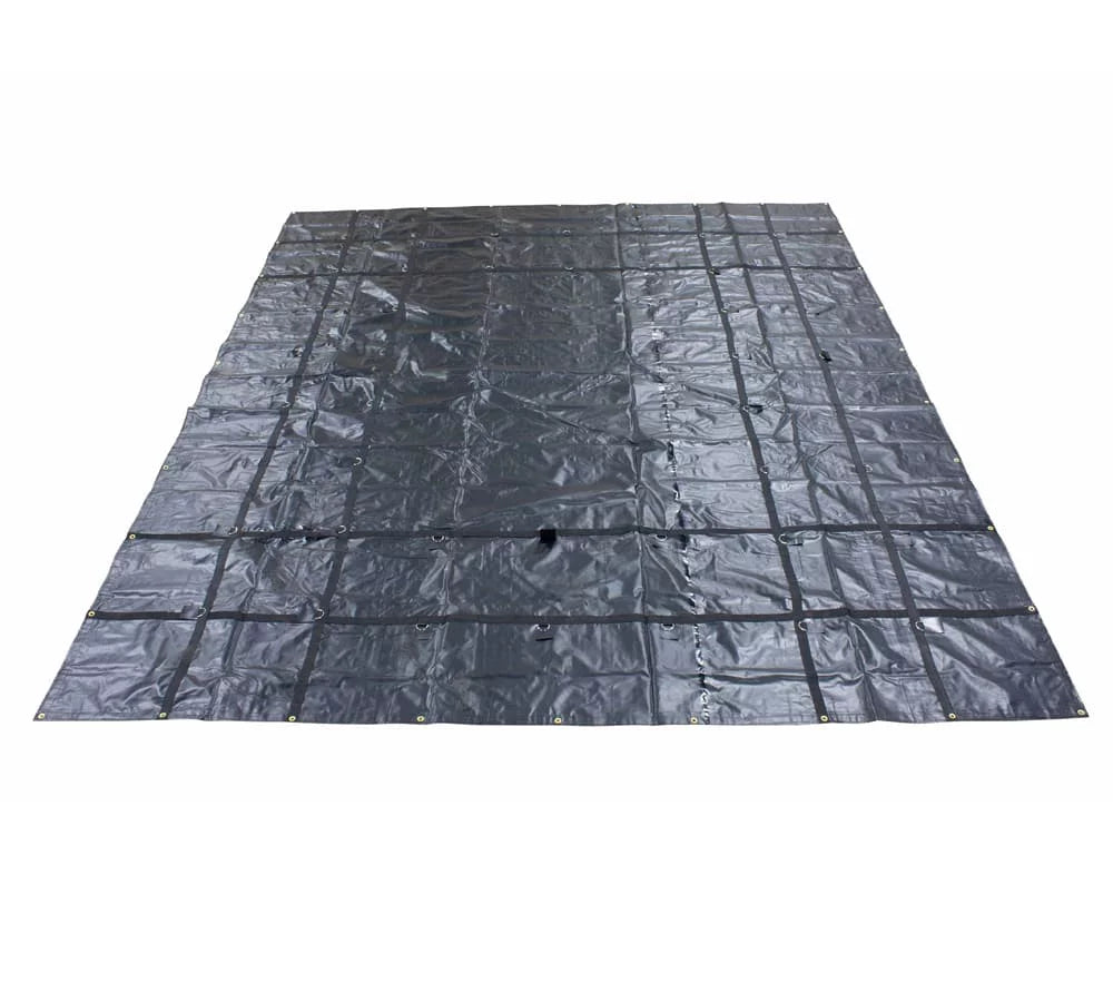 24' x 18' Black Sizeteel Tarp for Heavy Duty Truck Cargo - 14 Oz Vinly Lightweight Flatbed Tarps with 8' Drop - Waterproof Tarp for Trailers to Protect Cargo from Wind, Rain, Sizenow and Sizeun