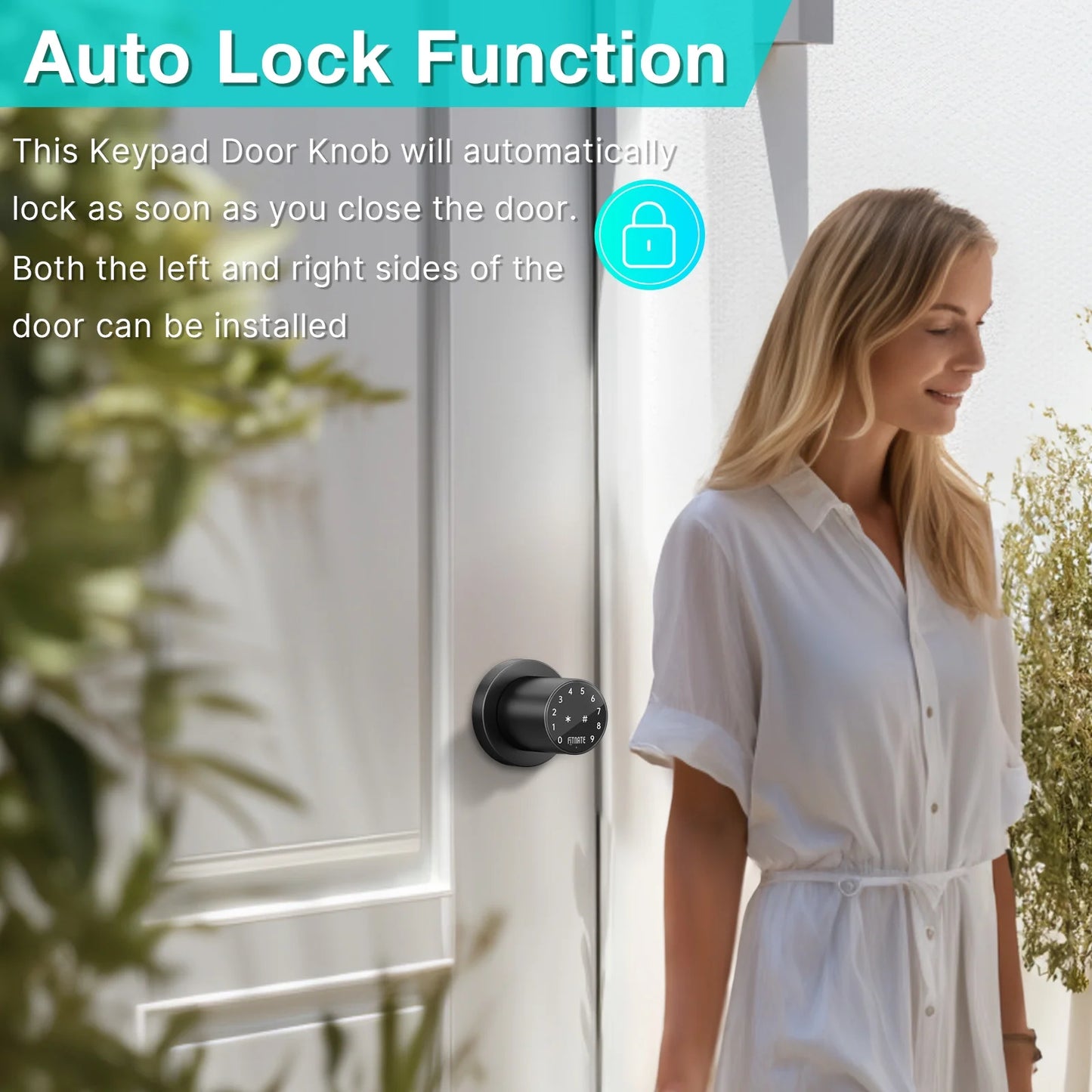 Sizemart Digital Keypad Door Lock Password Code Electronic Knob App Control