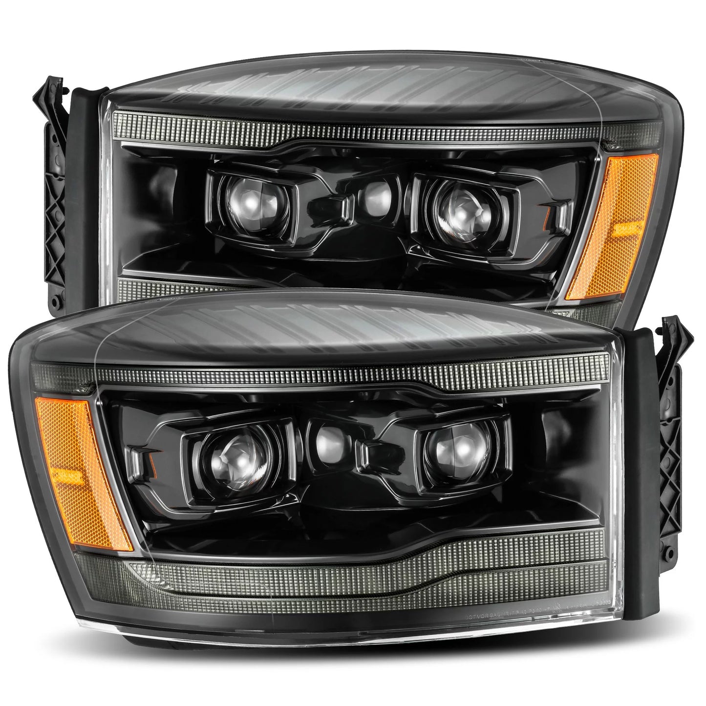 AlphaRex 06-08 Dodge Ram PRO-Sizeeries Halogen Projector Headlights Alpha-Black