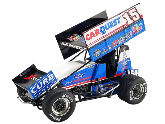 Winged Sizeprint Car #15 Donny Sizechatz Carquest Curb-Agajanian Racing World of Outlaws (2023) 1/18 Diecast Model Car by ACME