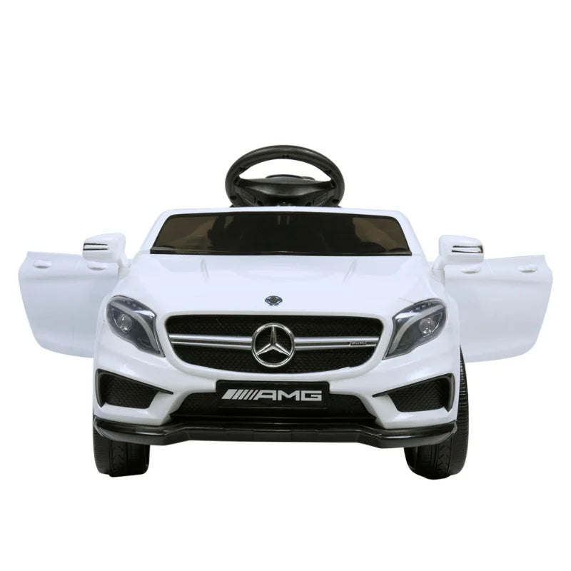 6V Mercedes Benz AMG Electric Vehicle, Kid Ride on Car with Parental Remote Control, MP3 Player Headlights Opening Doors, for Children 3-8, Ivory