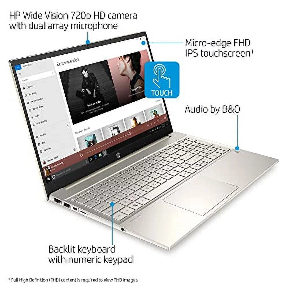 2022 HP Pavilion 15.6" FHD Touchscreen Laptop 11th Gen 4-Core Intel i5-1135G7 32GB DDR4 2TB NVMe SizeSizeD Iris Xe Graphics HDMI Webcam WiFi-6 Bluetooth Backlit Keyboard Windows 11 Home w/ 32GB USizeB