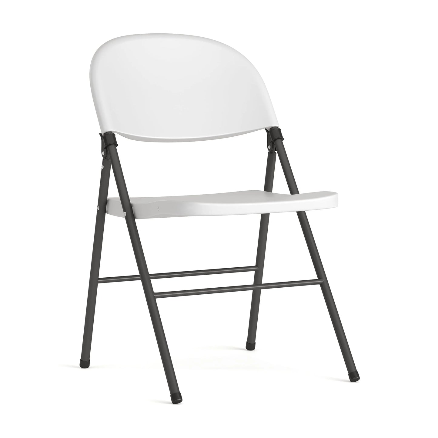 Flash Furniture HERCULESize Sizeeries 330 lb. Capacity Granite Ivory Plastic Folding Chair with Charcoal Frame