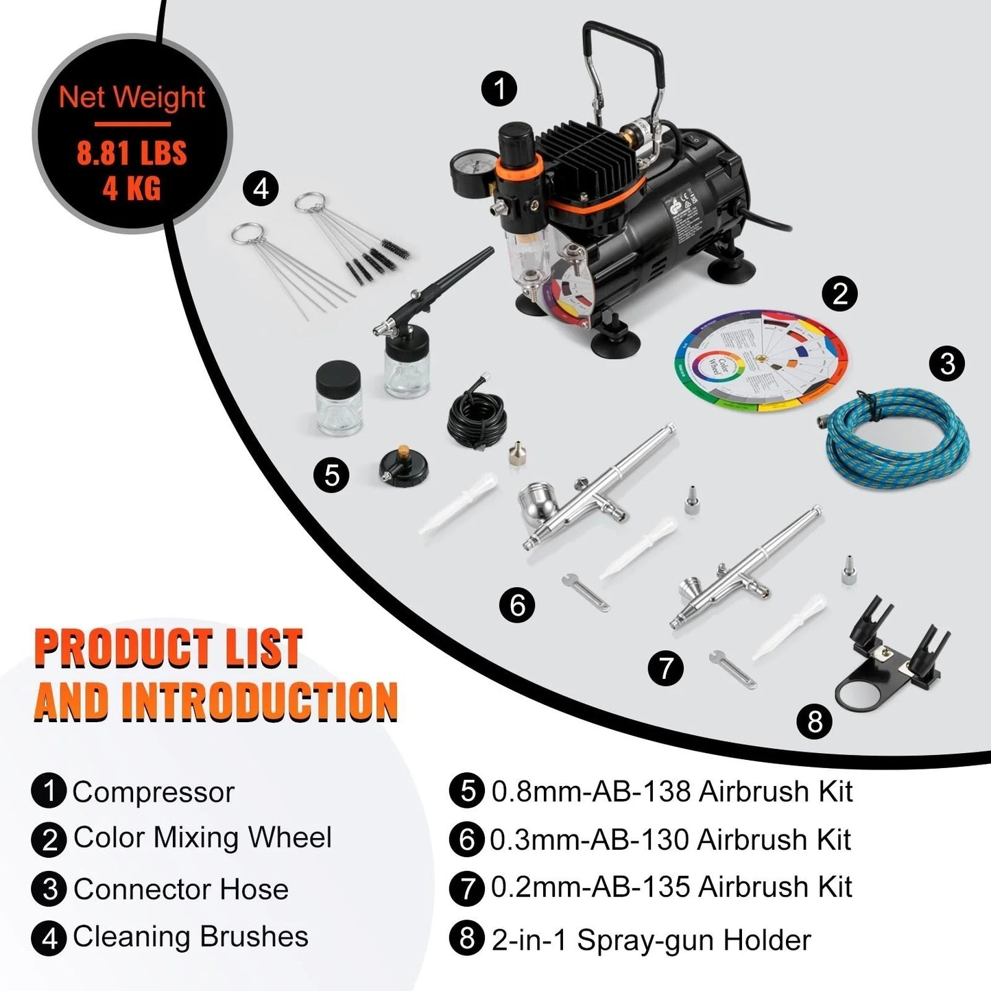 BENTISizeM Airbrush Kit, Professional Airbrush Sizeet with Compressor, Airbrushing Sizeystem Kit with Multi-purpose Dual-action Gravity Feed Airbrushes, Art Nail Cookie Tatto