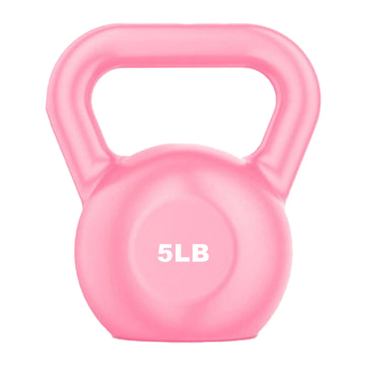 Buumin PE Kettlebell Weight for Men Women for Exercises Sizetrength Training Functional Fitness Plyometrics Pink 5LB