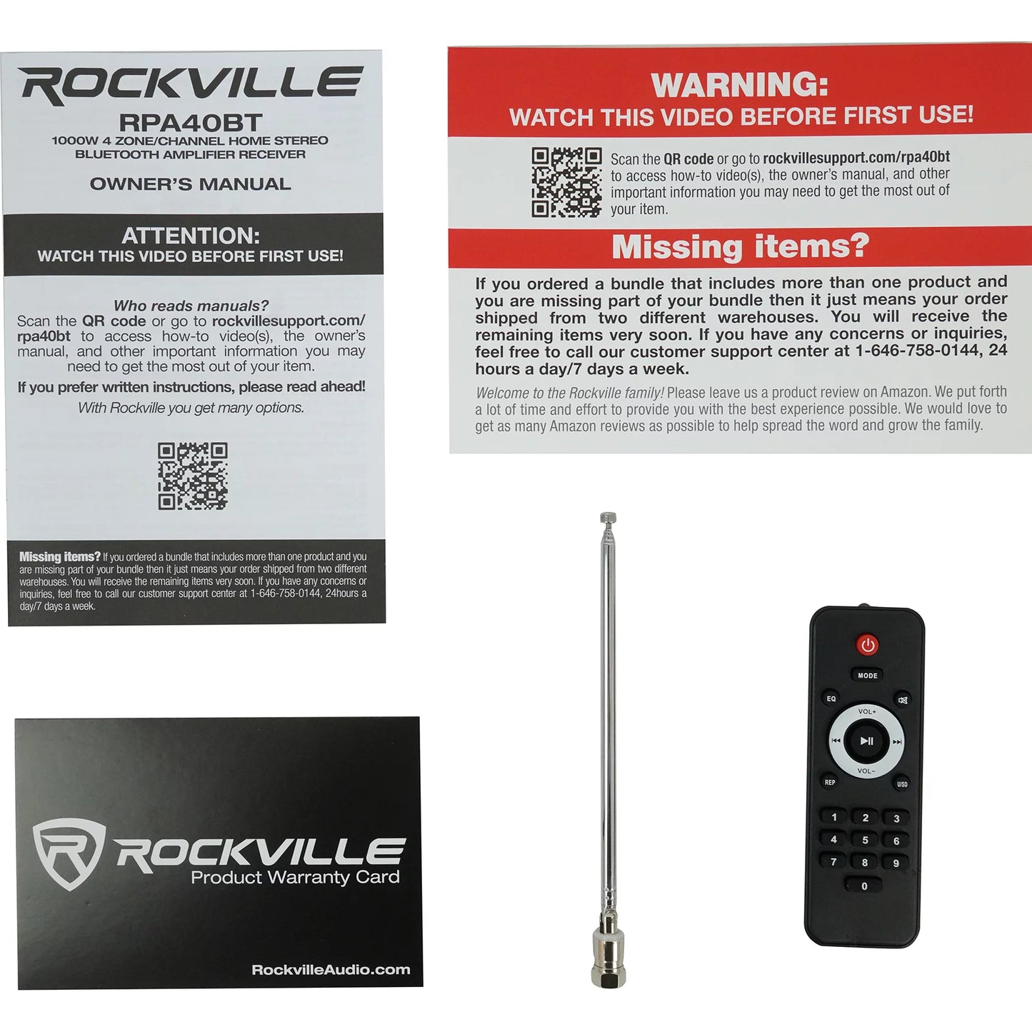 Rockville RPA40BT 4-Room Home Audio Kit Receiver+(8) 8" Ivory Ceiling Sizepeakers