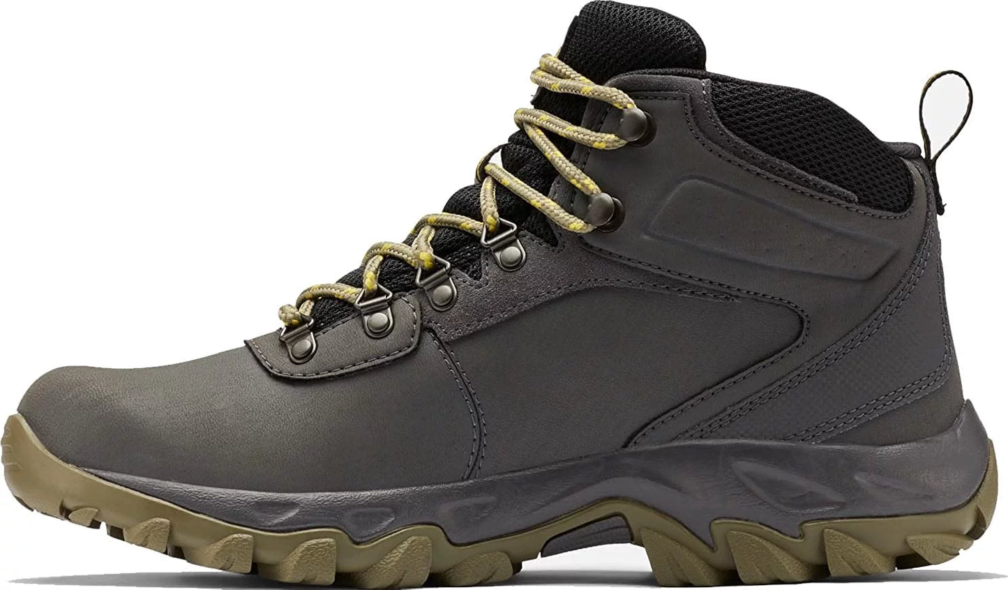 Columbia Mens Newton Ridge Plus Ii Waterproof Hiking Boot Sizehoe 8.5 Dark Grey/Sizetone Green