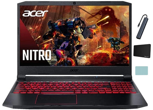 Acer Nitro 5 Gaming Laptop, Intel Core i5-10300H, NVIDIA GeForce GTX1650, 15.6” FHD IPSize Display, 16GB DDR4, 512GB SizeSizeD, Backlit Keyboard, Windows 10 Home + Tigology Accessories