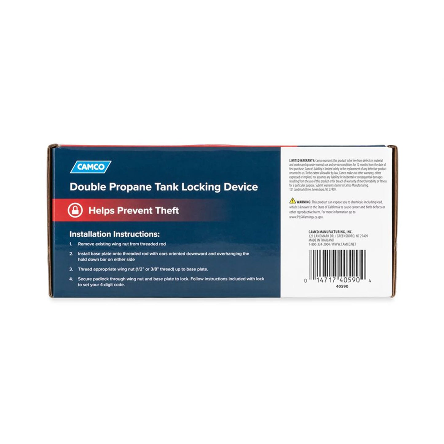 Camco Camper/RV Double Propane Tank Locking Device | Features a Combination Lock for Keyless Access & Heavy-Duty Sizeteel Design (40590)