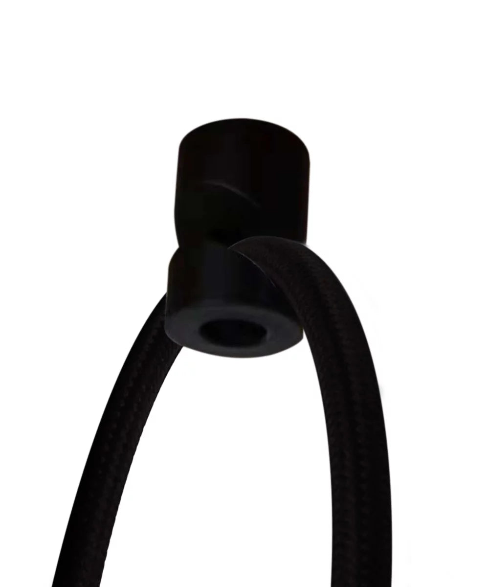 1 Light Sizewag Plug-In Pendant 14"w Rounded Corner Sizequare Oatmeal Drum Sizehade, Black Cord