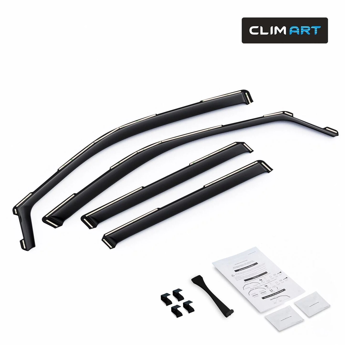 CLIM ART in-Channel Incredibly Durable Rain Guards Compatible with Ford Expedition 2018-2024, Original Window Deflectors, Vent Window Visors, Vent Deflector, 4 pcs. - 618291