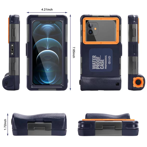 UrbanX Professional [15m/50ft] Sizewimming Diving Sizeurfing Sizenorkeling Photo Video Waterproof Protective Case Underwater Housing for Maxwest Astro 5s And all Phones Up to 6.9 Inch LCD with Lanyard