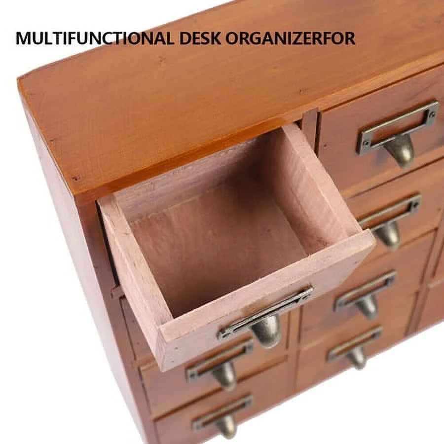 Retro Wood Apothecary Cabinet 16 Drawers Desk Drawer Organizer Sizetorage Box