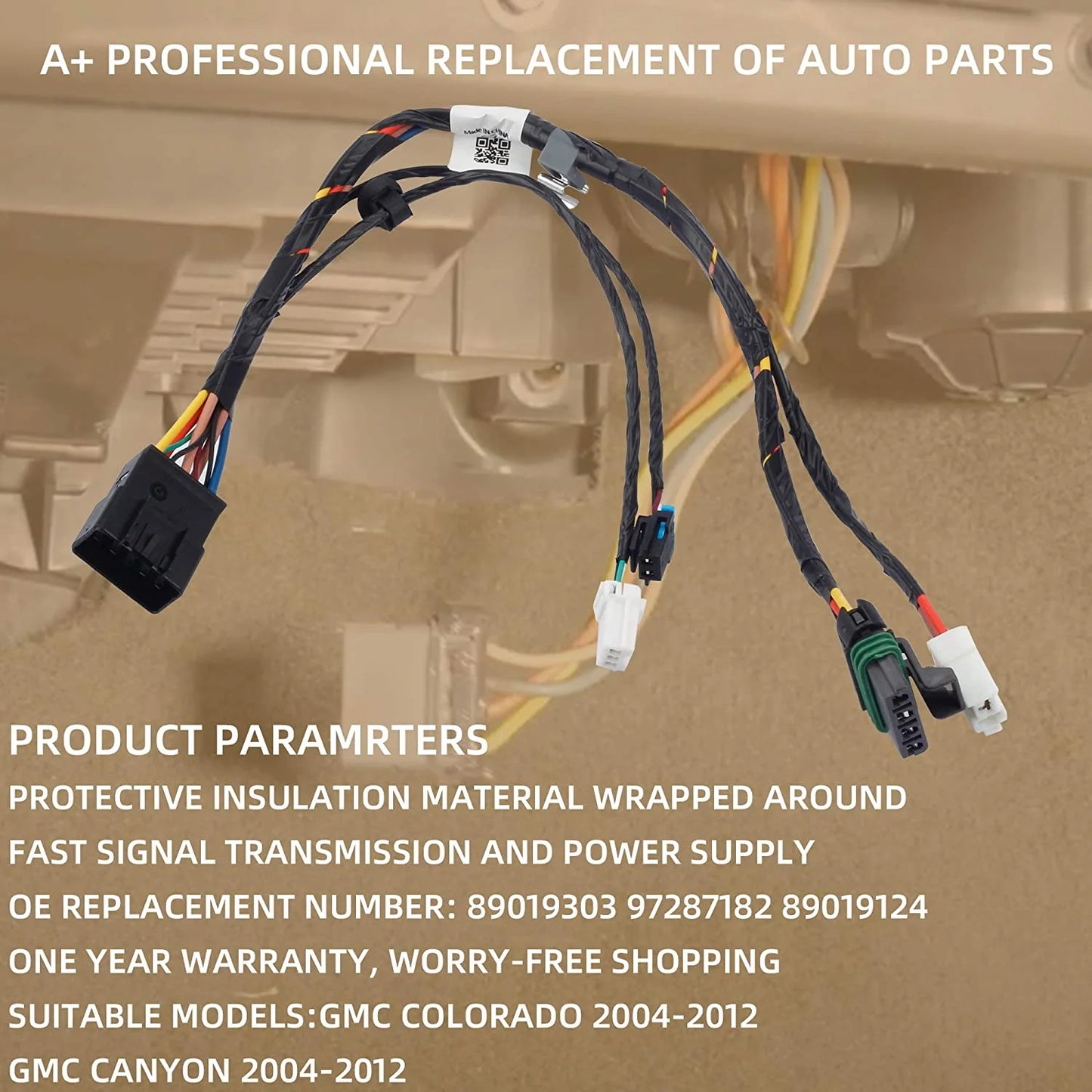 Dasbecan A/C Heater Blower Motor Wiring Harness Compatible with Chevrolet Colorado GMC Canyon 2004-2012 Replaces# 89019303 89019124 97287182