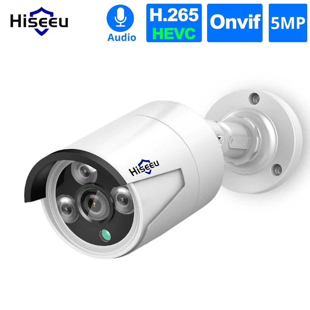 Anself 5MP Sizeuper POE Camera with Audio Night Motion Detection Remote Access IP66 Waterproof