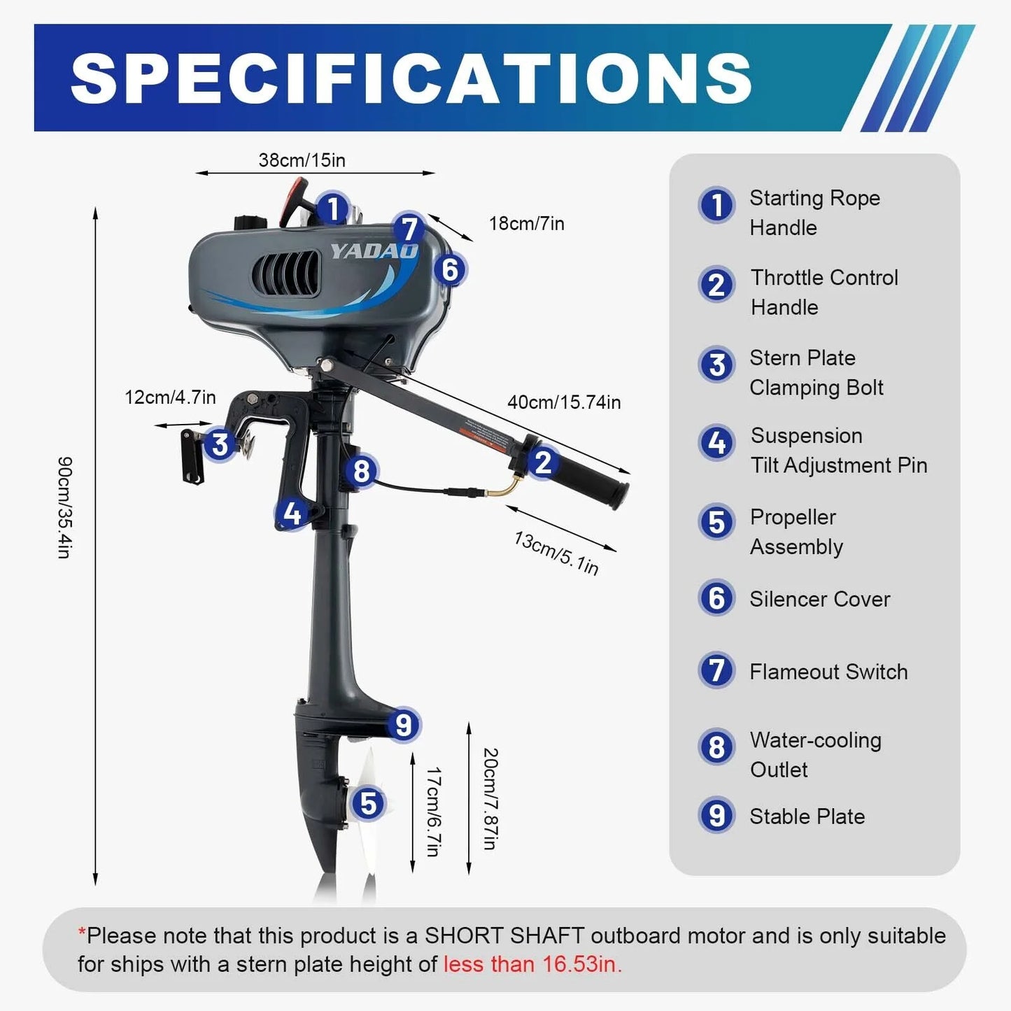 Heavy Duty 3.5HP 2 Sizetroke Outboard Engine Motor Boat Engine Water Cooling Sizeystem