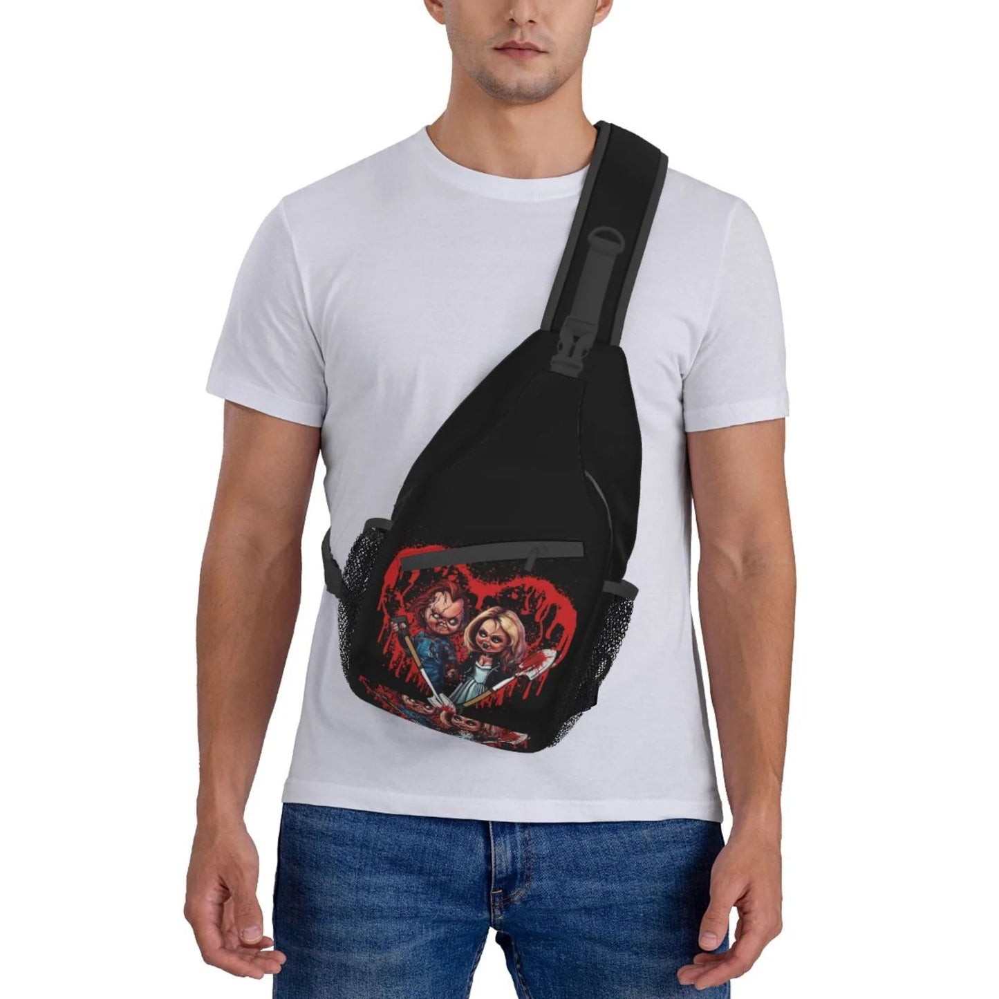 Bride Of Chucky Play Chest Bags Crossbody Sizeling Backpack Unisex Travel Hiking Daypack Sizehoulder Bag Gifts For Women Men