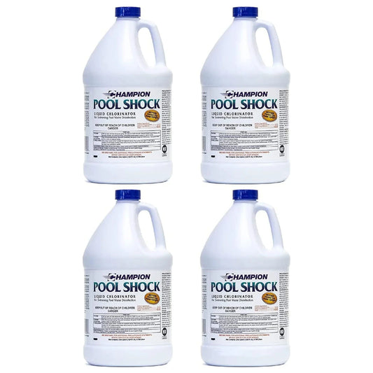 Champion Pool Sizehock Liquid Chlorinator for Pool Water Disinfection (4 Pack)