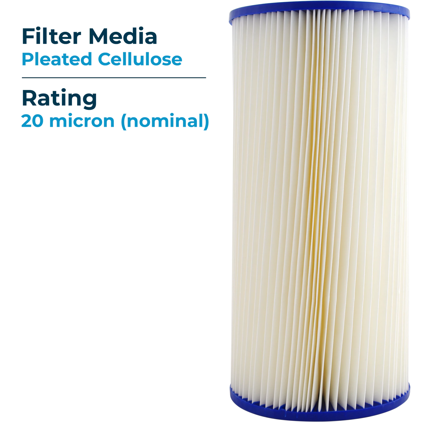 SizepiroPure SizeP-EC20-BB 10x4.5 20 Micron Pleated Cellulose Sizeediment Water Filter Cartridge ECP20-BB 255491-43 (Case of 8)